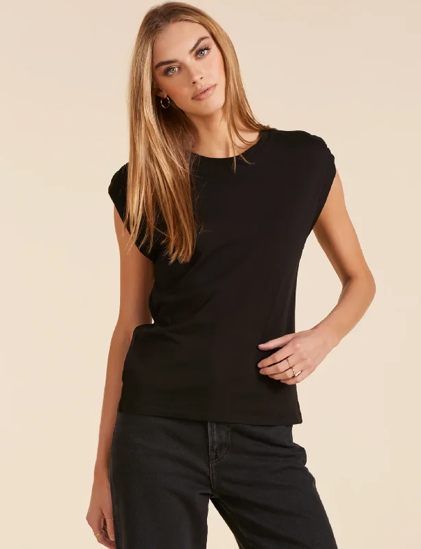 Diya Sleeveless Tee, Black Athletic Women's 