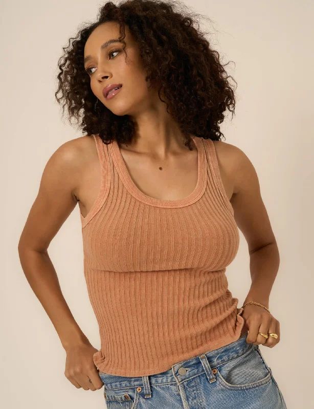Cooper Sweater Rib Tank, Warm Fawn Casual Women's Japanese 
