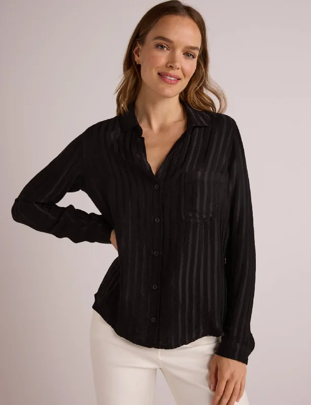 Winter Button Down, Black Feminine Women's Style 