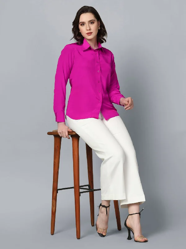 Collared Crepe Shirt- Pink Rugged Women's Outdoor 