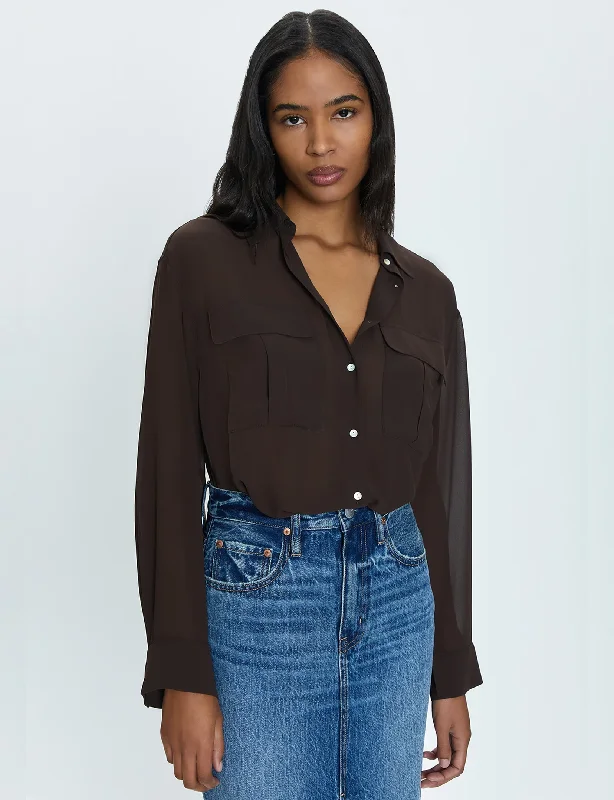 Reese Sheer Shirt, Dark Roast Business