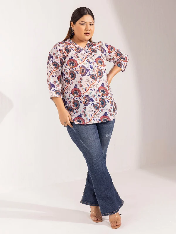 V-Neck Printed top Streetwear Style for 