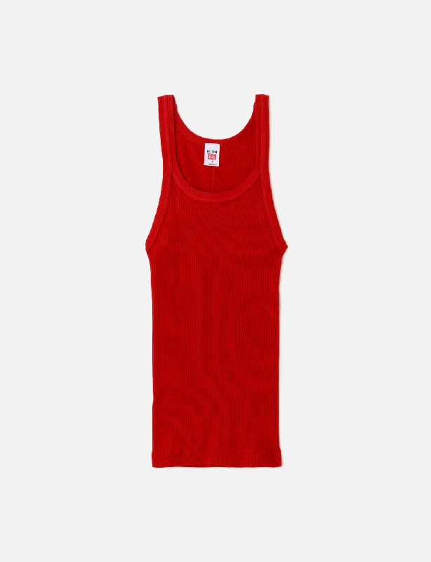 Ribbed Tank, Ruby Luxurious Women's High -  end