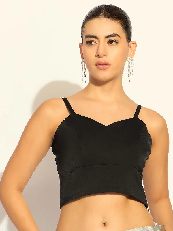 Elegant Black Satin Bustier In Soft Satin Fabric Dapper Women's 1920S