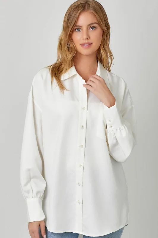 Oversized Button-Up Shirt Youthful Women's Anime - inspired