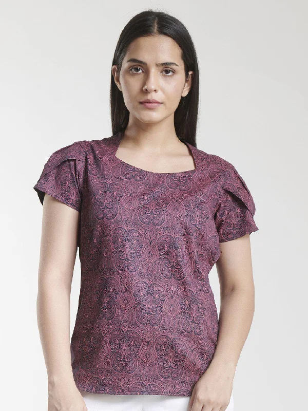 Print Cotton Top - Purple Cool Women's Skate