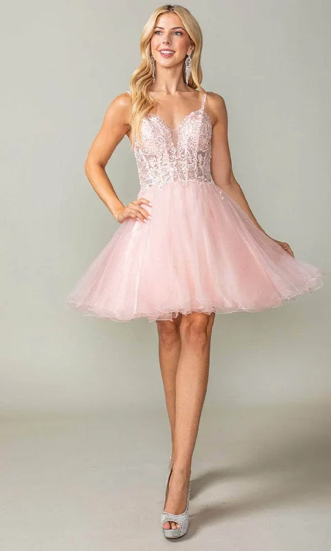 Dancing Queen 3368 - Beaded Lace Short Dress Hip Women's Retro
