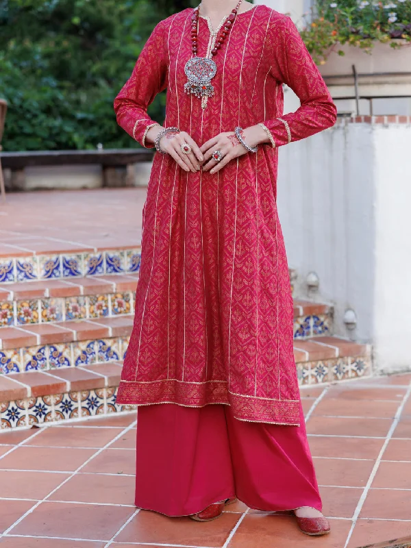 Fuchsia Lawn Kurti - AL-LK-1029 Compression
