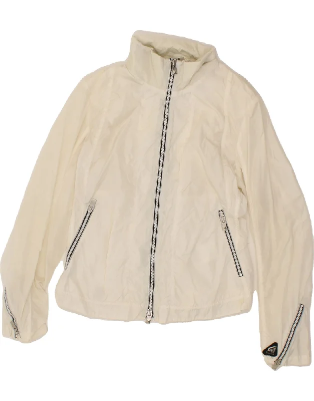 HOGAN Womens Slim Fit Bomber Jacket IT 44 Medium Off White Australian Beach