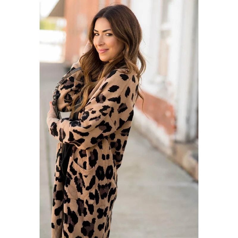 Safari Ready Leopard Tunic Cardigan Laid - back Women's Style