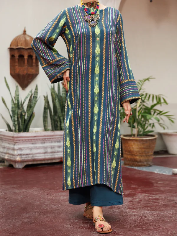 Teal Yarn Dyed Tunic - AWP-LK-719 Business