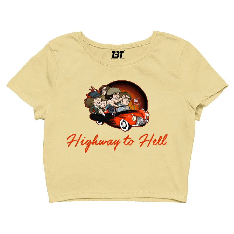 AC/DC Crop Top - Highway To Hell Feminine Women's Soft 