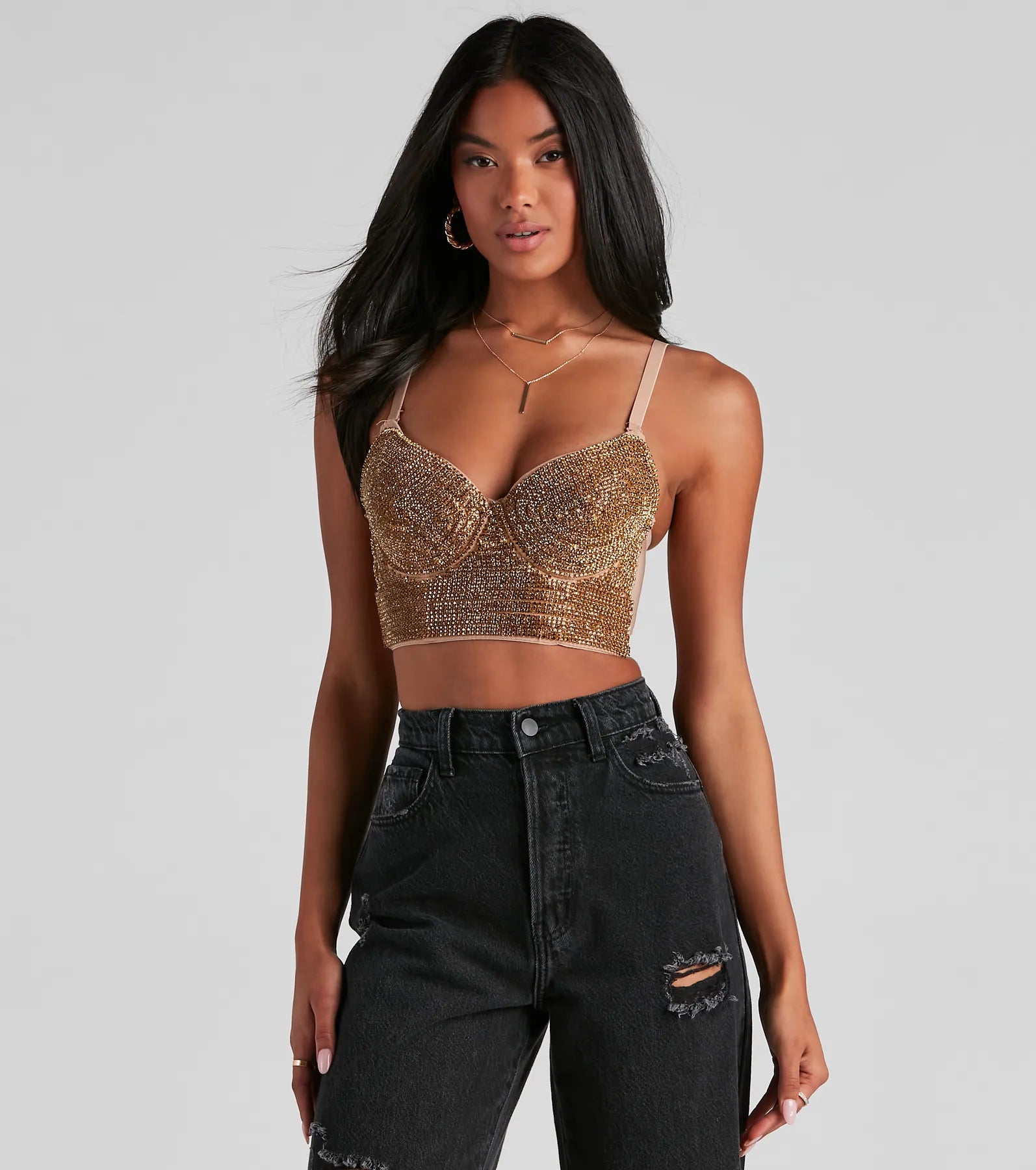 Dazzling Glow Embellished Bustier Relaxed Women's 