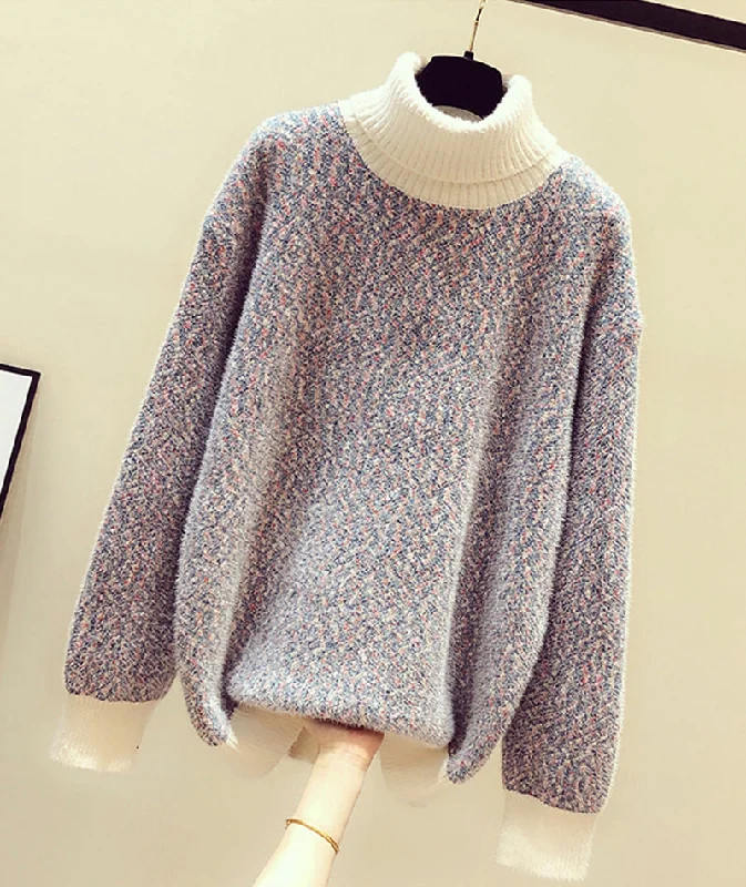 Sweater cute turtleneck sweater  123 Relaxed Women's Beachy
