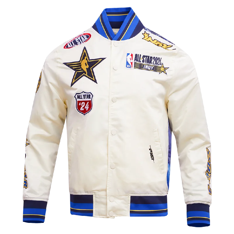 NBA ALL STAR GAME 2024 MEN'S SATIN JACKET (EGSHELL/MIDNIGHT NAVY/ROYAL BLUE) Elegant Women's Formal NBA ALL STAR GAME 2024 MEN'S SATIN JACKET (EGSHELL/MIDNIGHT NAVY/ROYAL BLUE) Elegant Women's Formal
