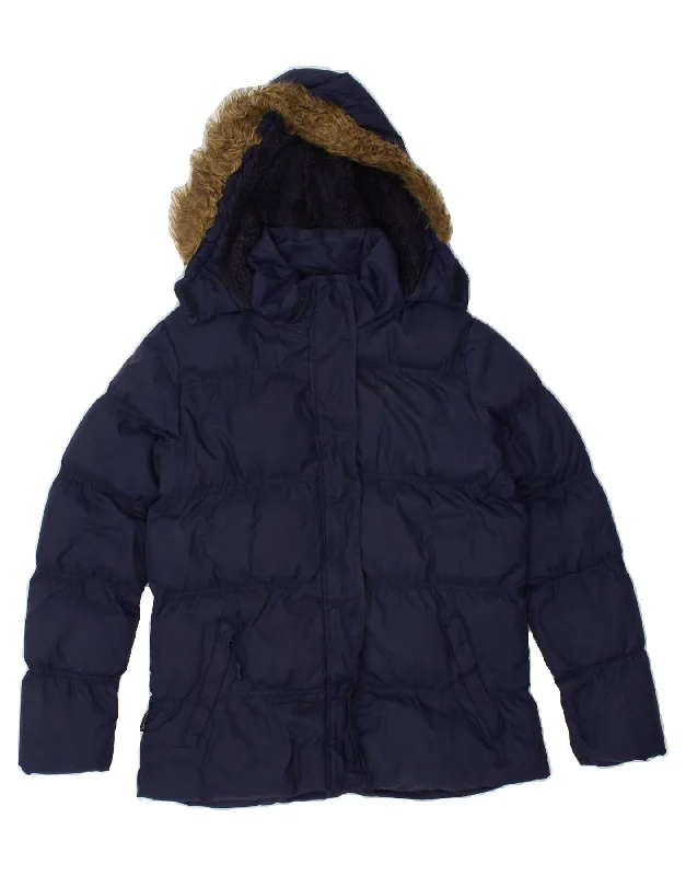 MOUNTAIN WAREHOUSE Womens Hooded Padded Jacket UK 12 Medium Navy Blue Feminine Women's Style MOUNTAIN WAREHOUSE Womens Hooded Padded Jacket UK 12 Medium Navy Blue Feminine Women's Style