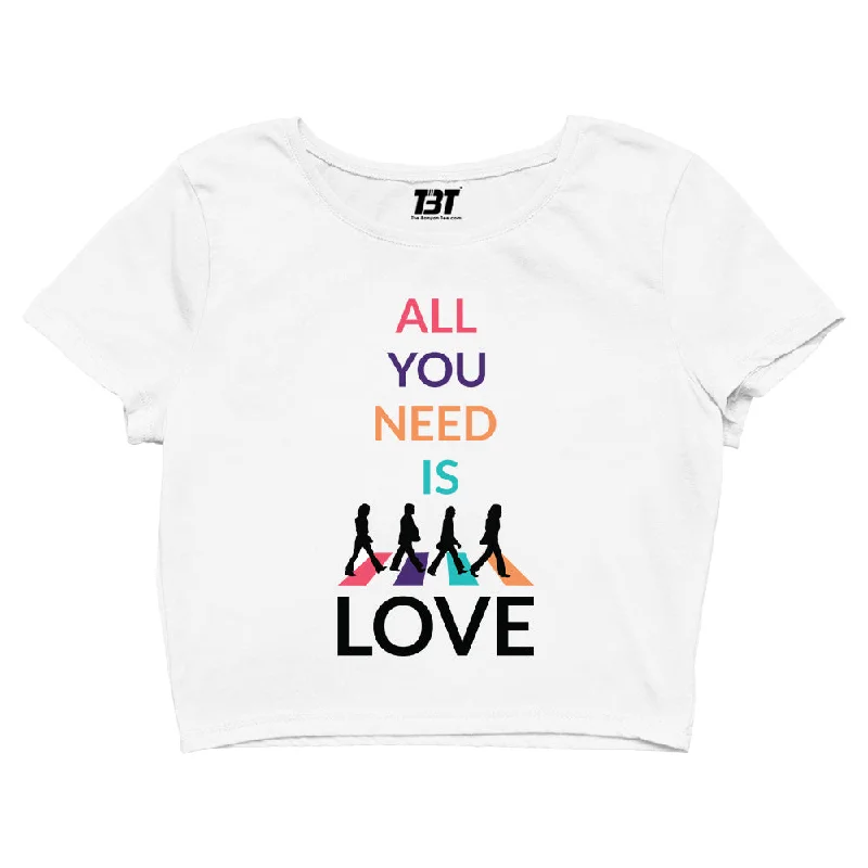 The Beatles Crop Top - All You Need Is Love Confident Women's High - fashion