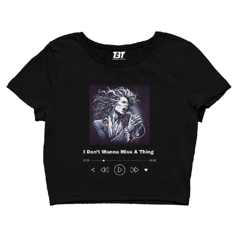 Aerosmith Crop Top - Don't Wanna Miss A Thing Laid - back Women's Style