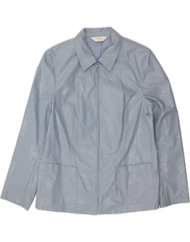 CANDA Womens Bomber Jacket UK 16 Large Blue Polyester French