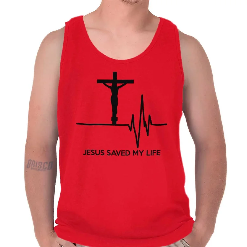 Jesus Saved My Life Tank Top Casual Women's Loose - fitting