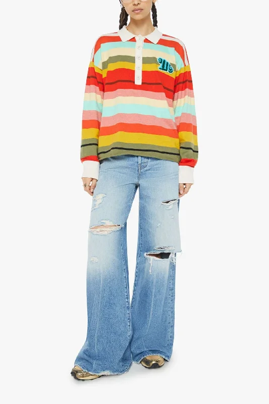 MOTHER The Penalty Kick Polo Top - Rainbow Sophisticated Women's Tailored