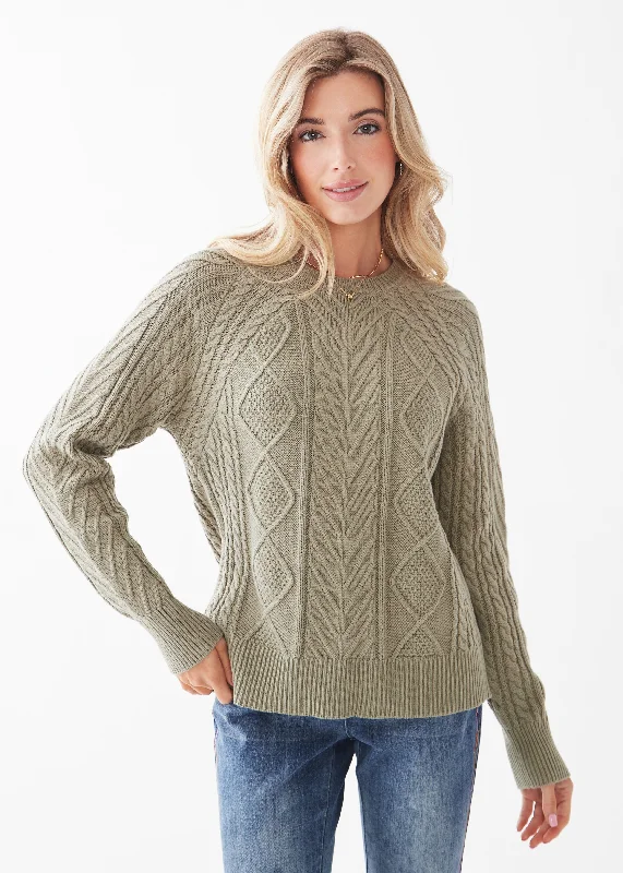 A-line Cable Raglan Sweater Edgy Women's Punk
