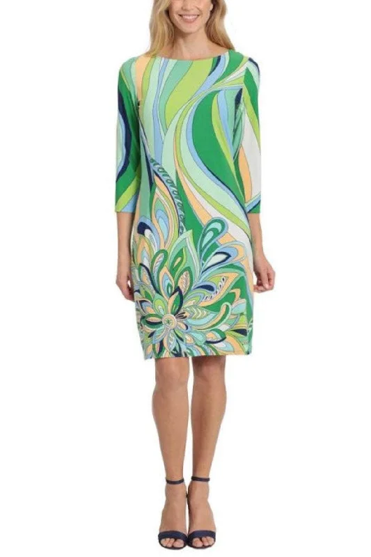 London Times T6769M - Printed Quarter Sleeve Cocktail Dress Athletic Women's High - London Times T6769M - Printed Quarter Sleeve Cocktail Dress Athletic Women's High -