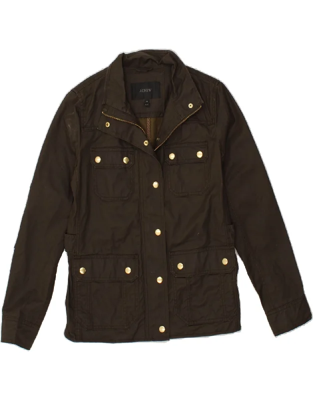 J. CREW Womens Waxed Cotton Jacket UK 6 XS Brown Cotton Stylish Women's Tropical 