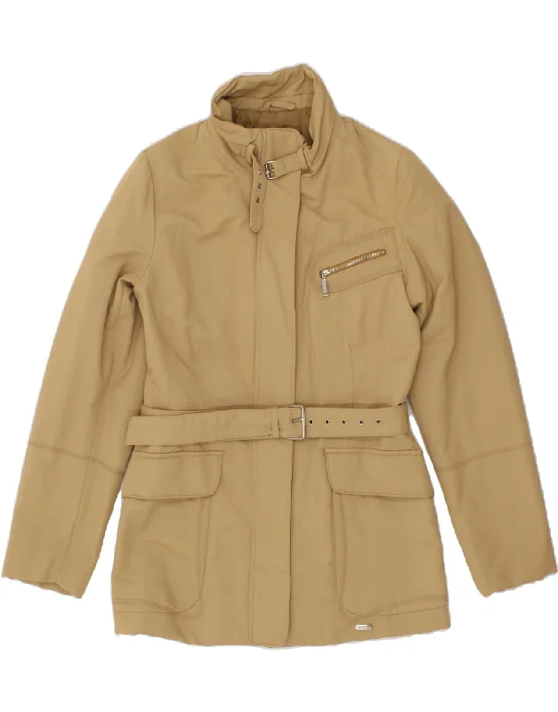 BELFE Womens Windbreaker Jacket UK 8 Small Beige Polyamide Modern Women's 