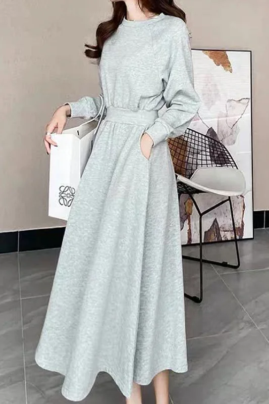 High Elastic Waist Sweatshirt Dress Gym