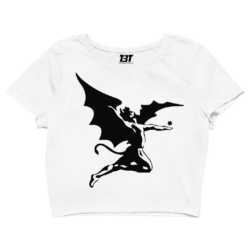 Black Sabbath Crop Top - Fallen Angel Relaxed Women's 