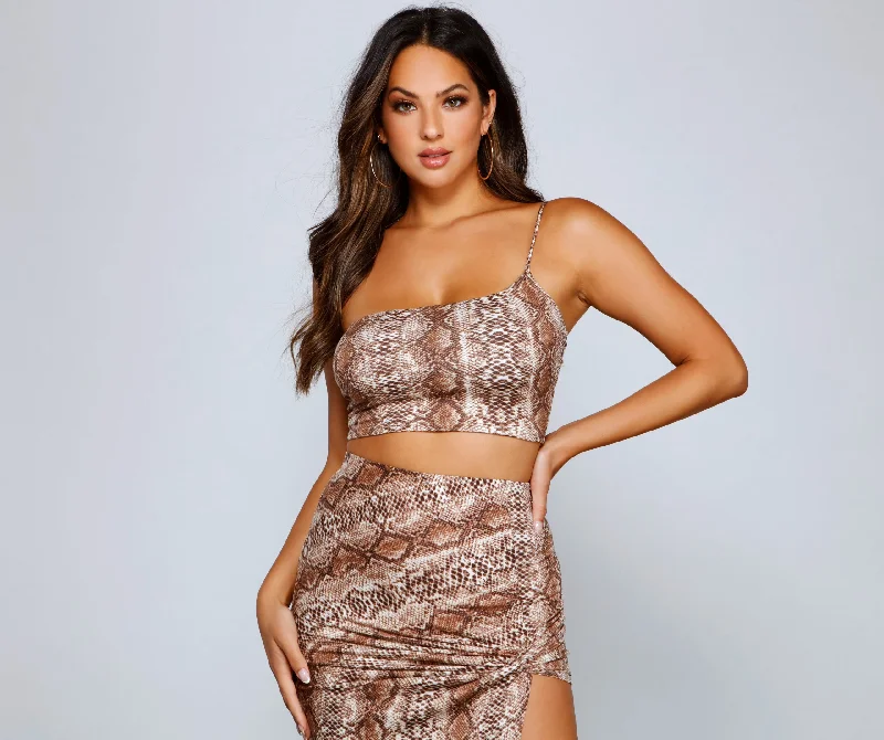 Keeping It Sleek Snake Crop Top Women