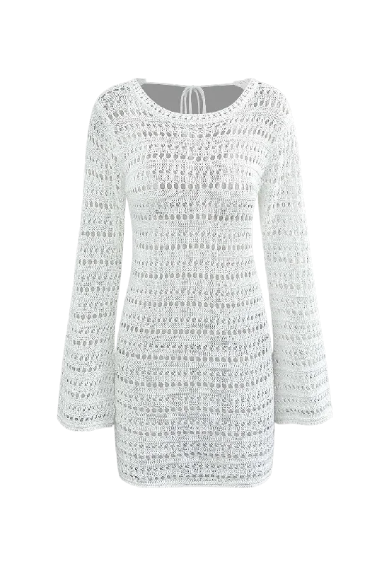 A&A Vintage Crochet Summer Cover-Up Mini Dress Athletic Women's High - 