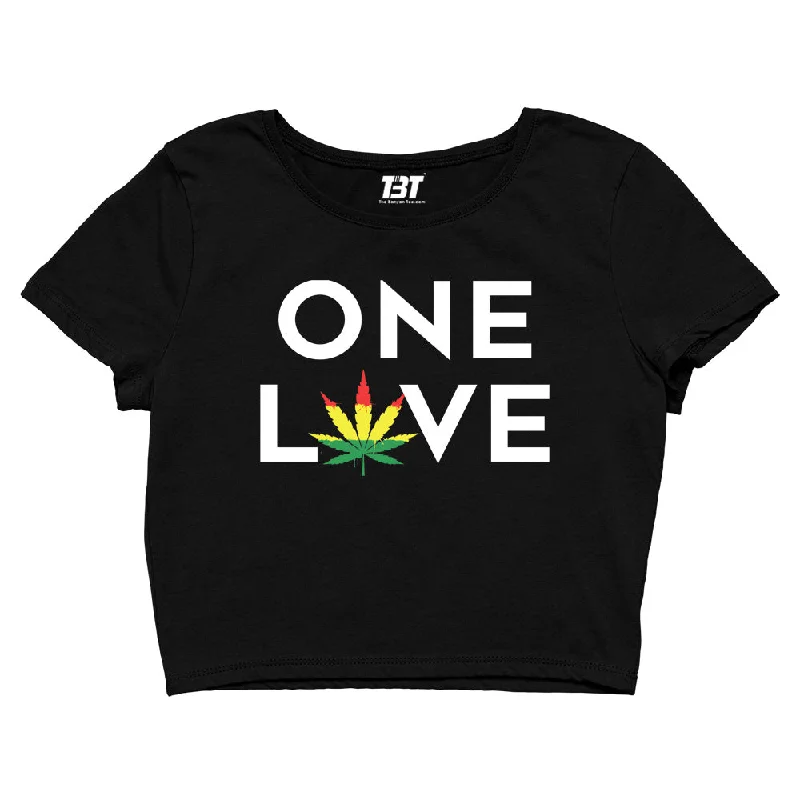 Bob Marley Crop Top - One Love Classic Women's Pin - striped