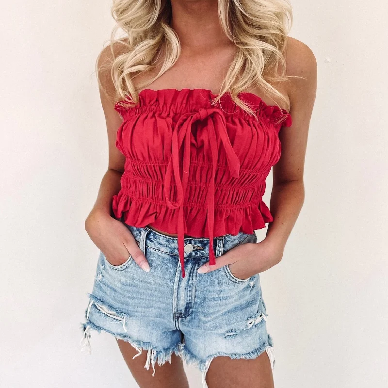 Darlene Crop Top Polished Women's Silk