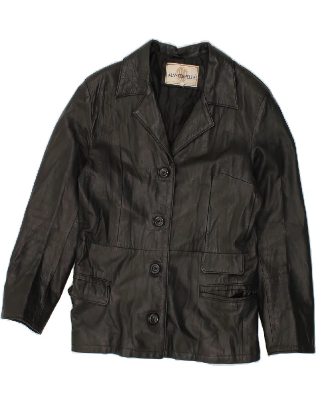 MASTERPELLE Womens Leather Jacket IT 48 XL Black Leather Luxurious Women's High - end MASTERPELLE Womens Leather Jacket IT 48 XL Black Leather Luxurious Women's High - end