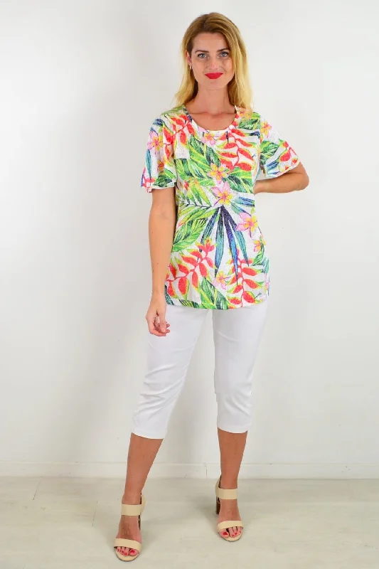 Frangipani Floral Tunic Tee Business
