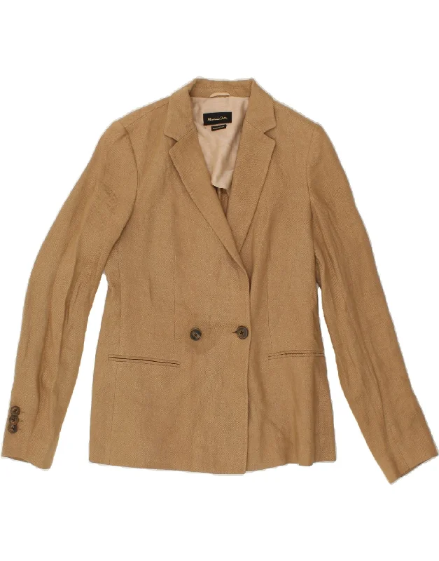 MASSIMO DUTTI Womens Double Breasted Blazer Jacket EU 40 Medium Brown Practical Women's Quick - dry
