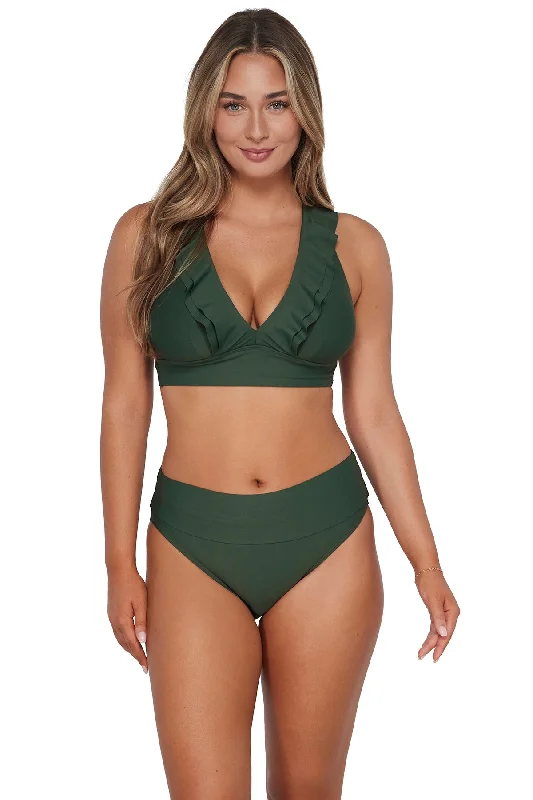 Sunsets Island Green Willa Wireless Top Dapper Women's 1920S