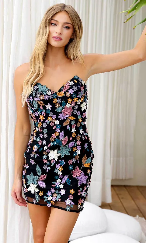 Primavera Couture 4235 - Strapless Floral Embellished Cocktail Dress Traditional Women's Primavera Couture 4235 - Strapless Floral Embellished Cocktail Dress Traditional Women's