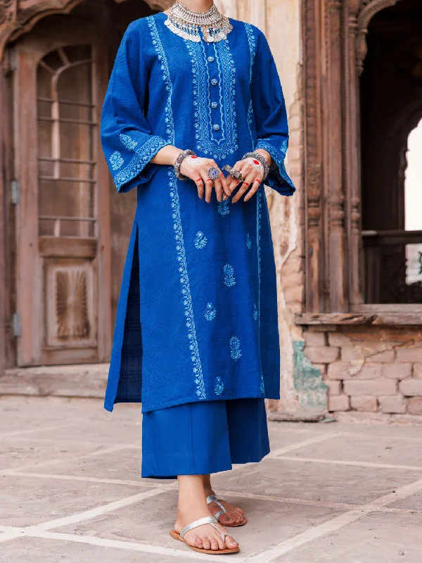 Blue Square Dobby Tunic - AWP-LK-708 Sleek Women's 