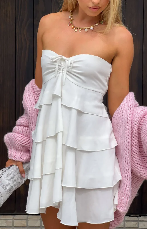 Miller White Strapless Mini Dress Athletic Women's 