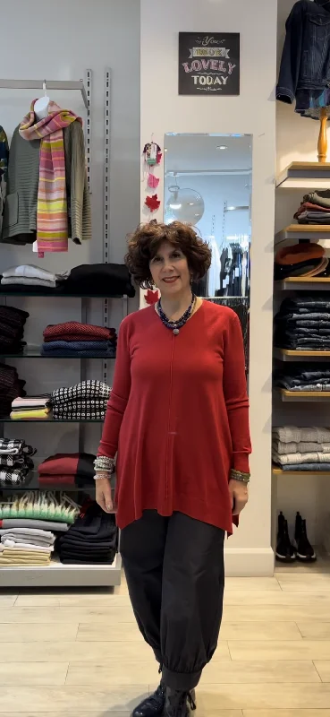 Orange By Fashion Village Sale, 3007 Vanessa V-Neck Sweater Tunic 50% Off Regular Price European