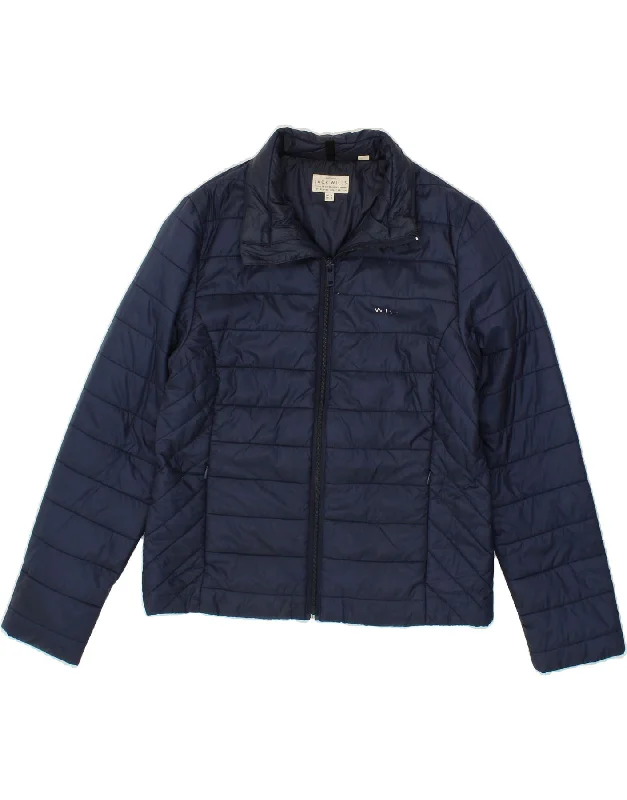 JACK WILLS Womens Superior Padded Jacket UK 10 Small Navy Blue Polyamide Classic Women's Pin - striped JACK WILLS Womens Superior Padded Jacket UK 10 Small Navy Blue Polyamide Classic Women's Pin - striped