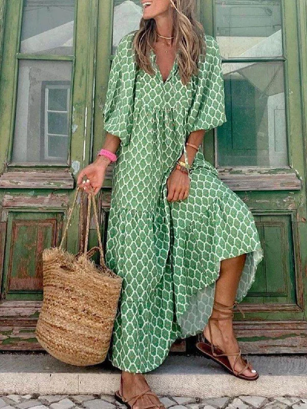 Bohemian Printed Stylish Maxi Dress performance