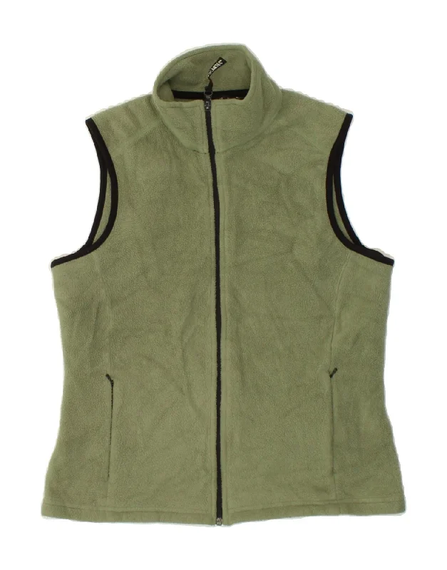 EDDIE BAUER Womens Fleece Gilet UK 14 Medium Green Polyester Cool Women's Skate