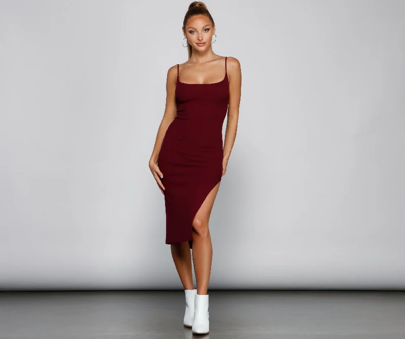 Chic And Seamless Charming Midi Sweater Dress Streetwear Style for 