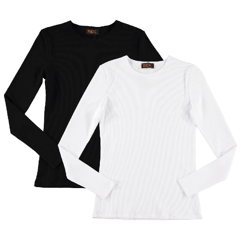 Women's Long Sleeve Ribbed T-Shirt British Gentlewoman Style