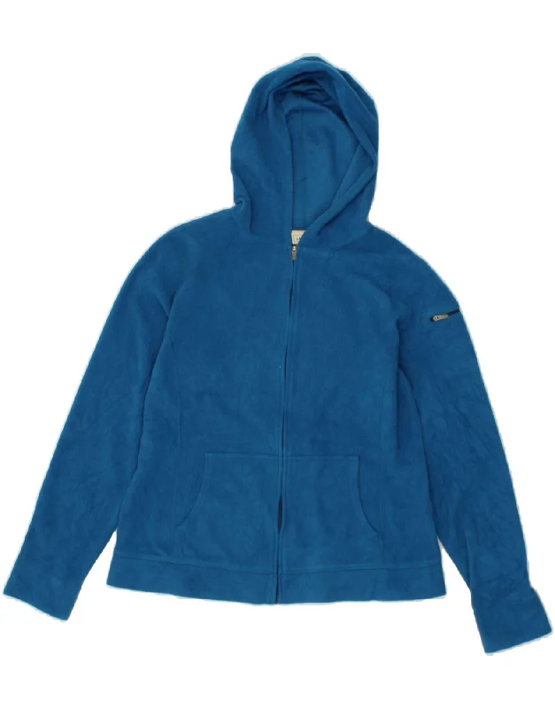 L.L.BEAN Womens Hooded Fleece Jacket UK 10 Small Blue Polyester Hip Women's Urban
