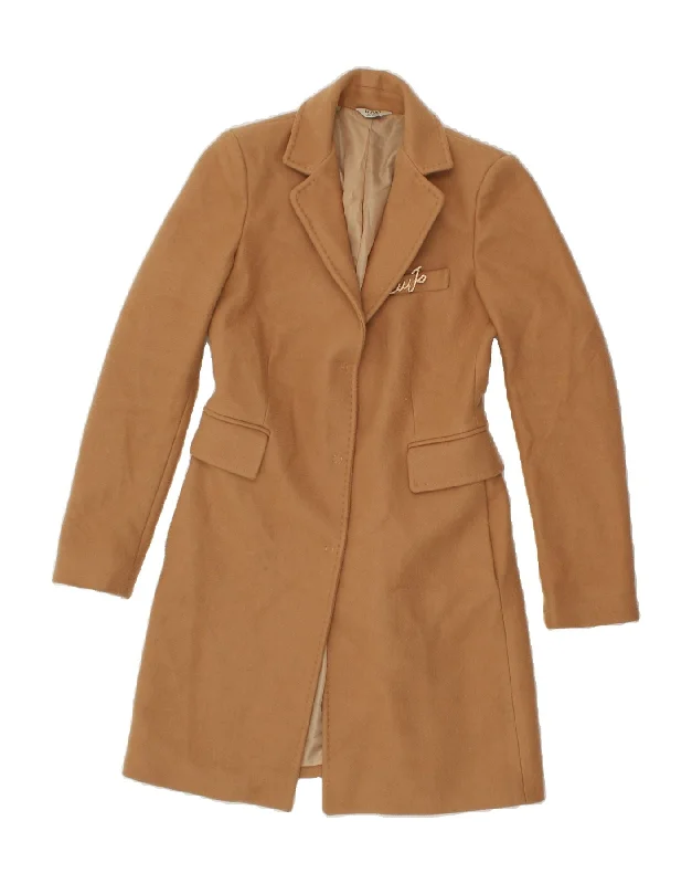 LIU JO Womens Overcoat UK 8 Small  Brown Polyester Australian Beach